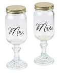 Mr. And Mrs. Mason Jar Goblets Set - Mhalaty