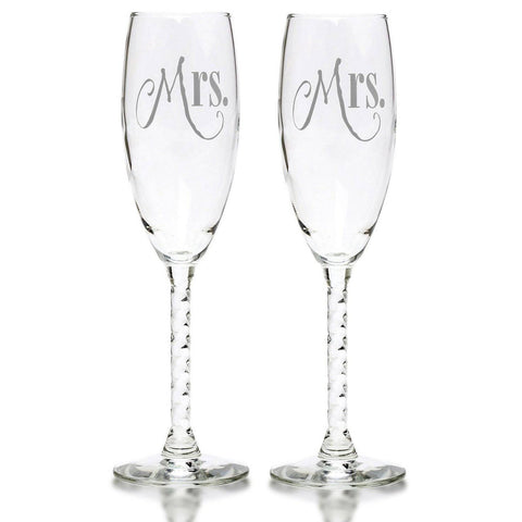 Mr. & Mrs. Silver Glass With Elegant Lettering Mr. & Mrs. Silver Glass With Elegant Lettering