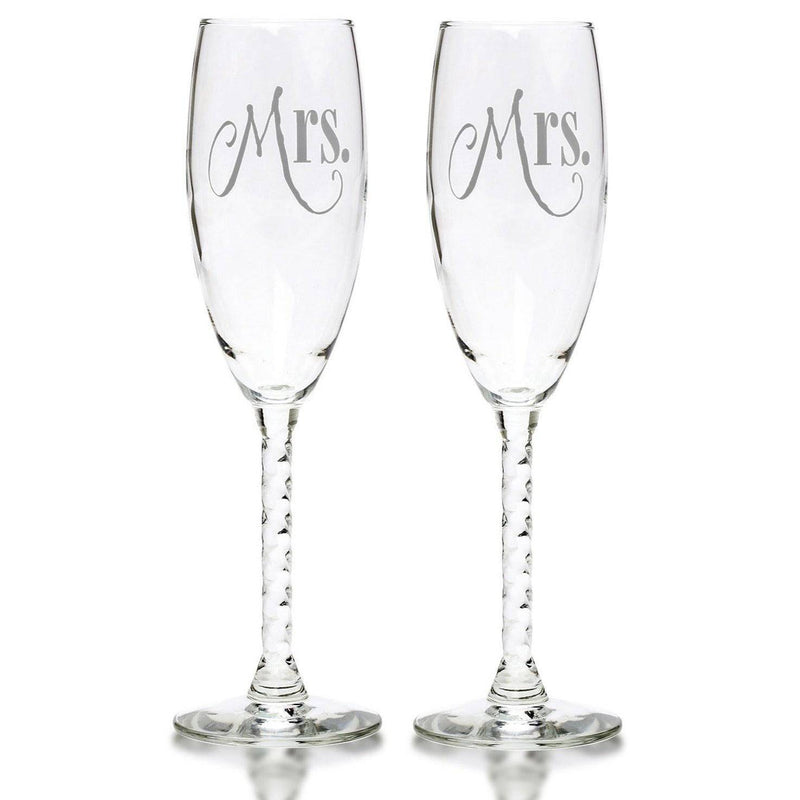Mr. & Mrs. Silver Glass With Elegant Lettering - Mhalaty