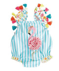 Mud Pie Flamingo Tassel Swimsuit (9-12M) - Mhalaty