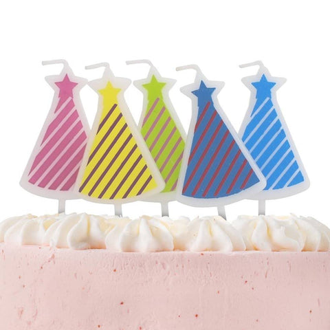 Multicolour Party Hats Candles Multicolour Party Hats Candles