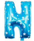 N Letter Blue Stars Balloon - 16 Inch - Mhalaty