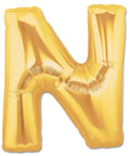 N Letter Giant Gold Balloon - 30 Inch - Mhalaty