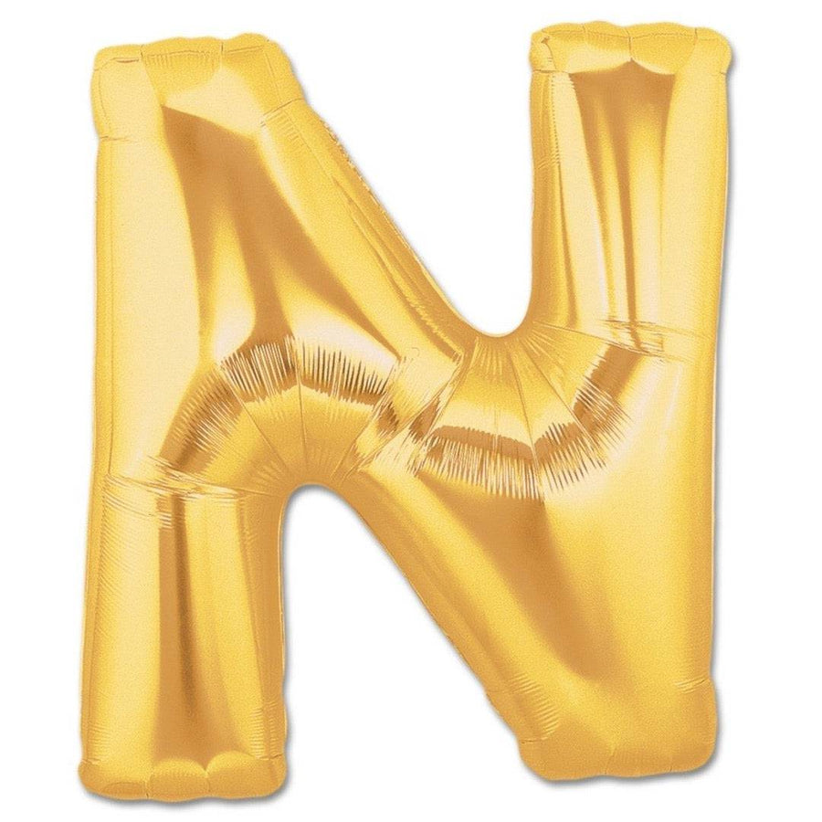 N Letter Giant Gold Balloon - 30 Inch - Mhalaty