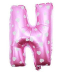 N Letter Pink Hearts Balloon - 16 Inch - Mhalaty