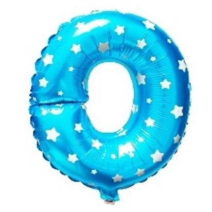 O Letter Blue Stars Balloon - 16 Inch O Letter Blue Stars Balloon - 16 Inch