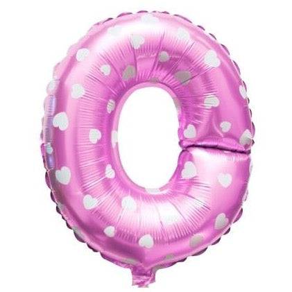 O Letter Pink Hearts Balloon - 16 Inch - Mhalaty