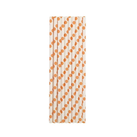 Orange Polka Dots Paper Straws Orange Polka Dots Paper Straws