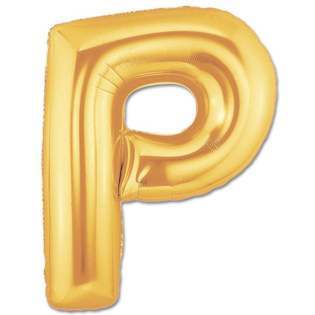 P Letter Giant Gold Balloon - 30 Inch - Mhalaty