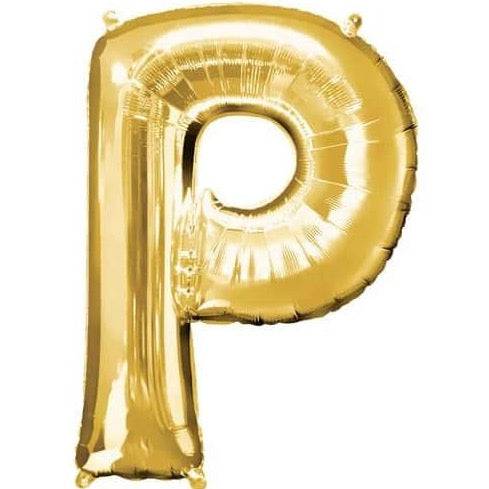 P Letter Gold Giant Foil Balloon 40 Inch - Mhalaty