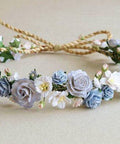 Paper Flower Head Band - Blue - Mhalaty