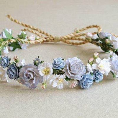 Paper Flower Head Band - Blue - Mhalaty
