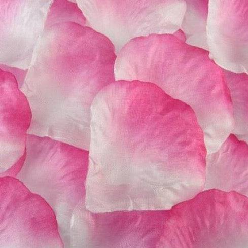 Pink And White Silk Rose Petals - 1000 Petals - Mhalaty