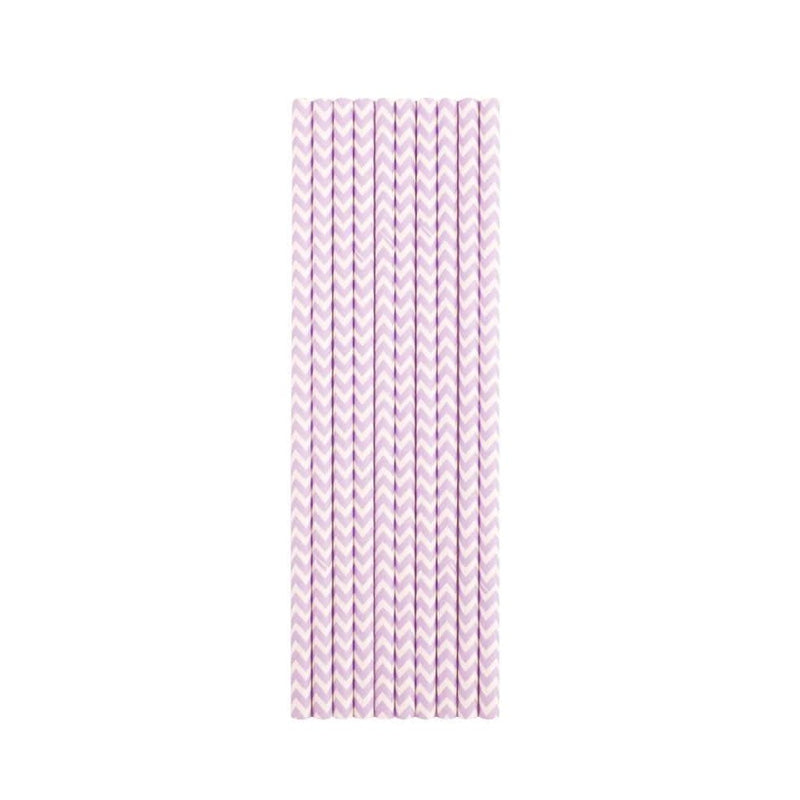 Purple Chevron Paper Straws - Mhalaty