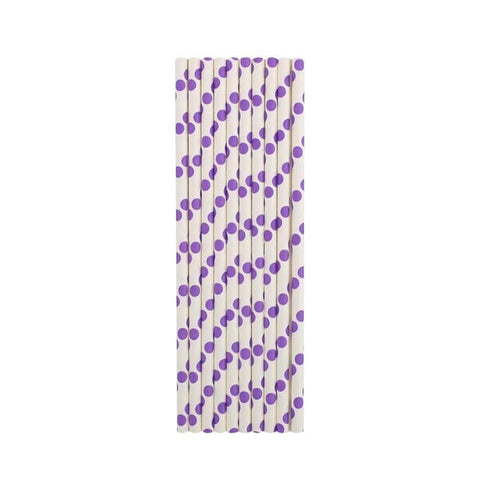 Purple Polka Dots Paper Straws Purple Polka Dots Paper Straws