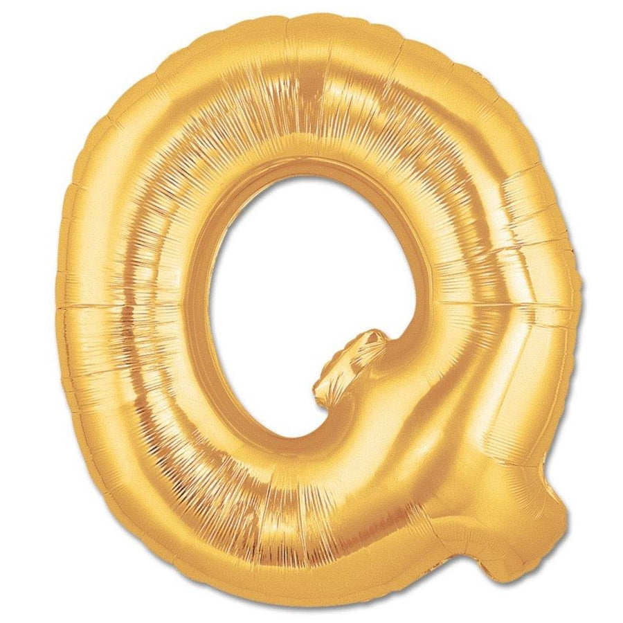 Q Letter Giant Gold Balloon - 30 Inch - Mhalaty
