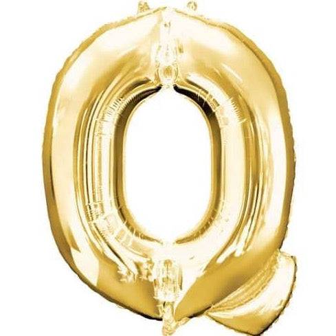 Q Letter Gold Giant Foil Balloon 40 Inch - Mhalaty