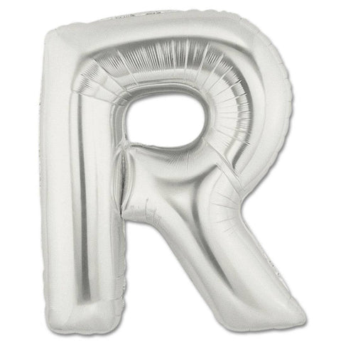 R Letter Giant Silver Balloon - 30 Inch - Mhalaty