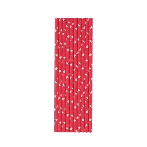 Red Stars Paper Straws - Mhalaty