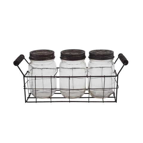 Rustic Triple Mason Jar Set Rustic Triple Mason Jar Set