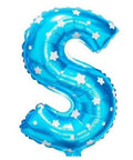 S Letter Blue Stars Balloon - 16 Inch - Mhalaty