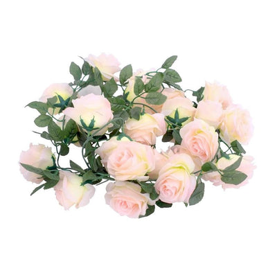 Silk Rose Flower Garland - Peach - Mhalaty