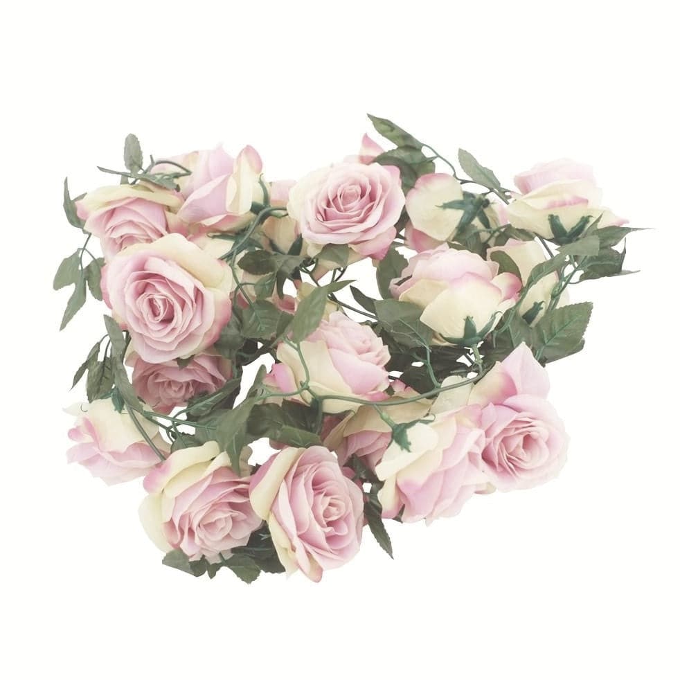 Silk Rose Flower Garland - peach pink - Mhalaty