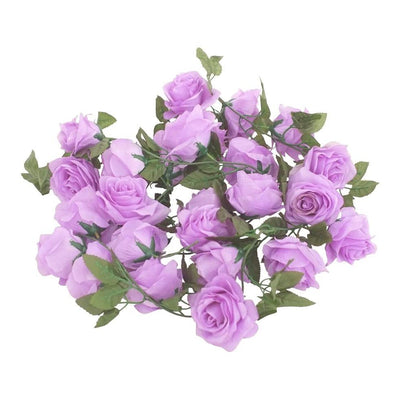 Silk Rose Flower Garland - Purple - Mhalaty