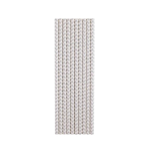 Silver Chevron Paper Straws Silver Chevron Paper Straws