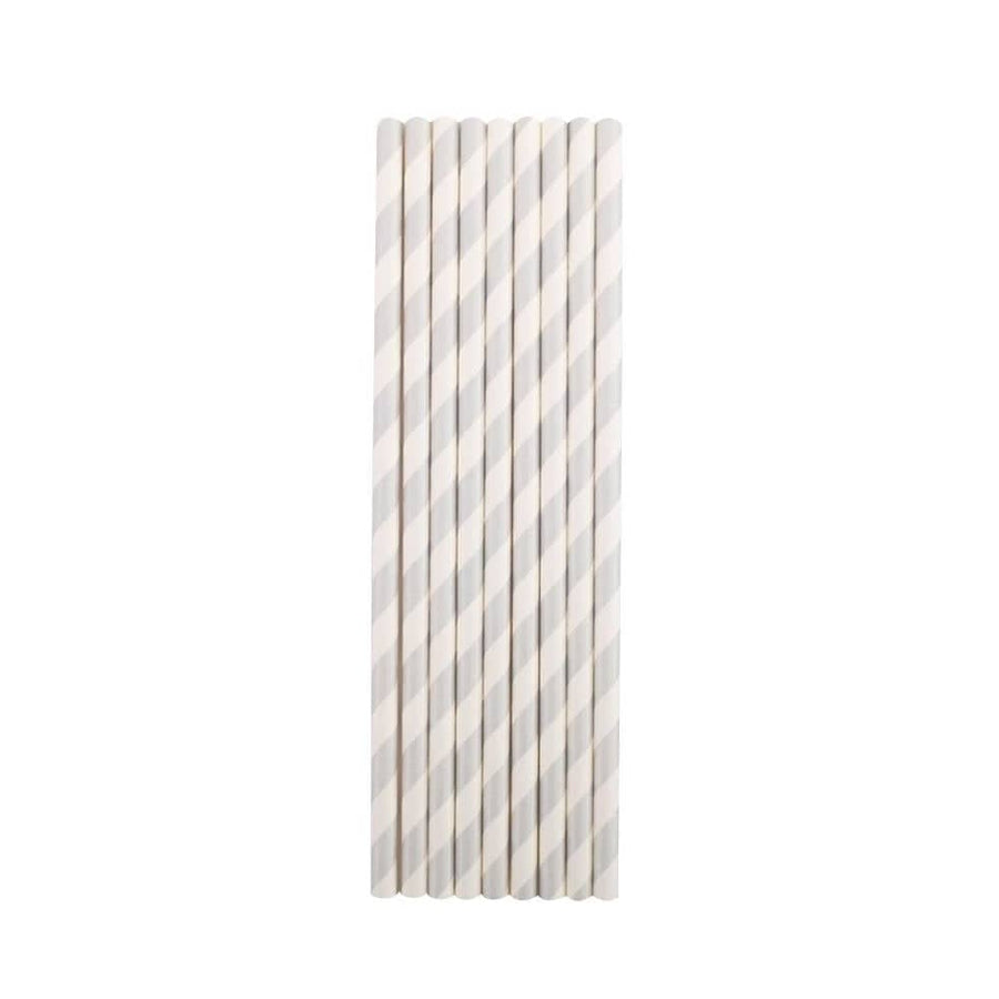 Silver Stripes Paper Straws - Mhalaty