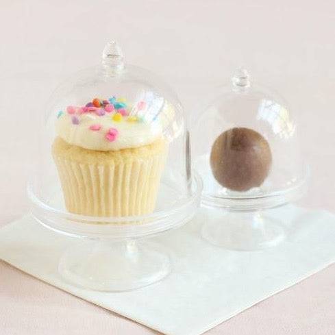 Small Acrylic Cake Stand With Lid - Pack Of 12 - Mhalaty