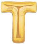 T Letter Giant Gold Balloon - 30 Inch - Mhalaty