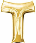 T Letter Gold Giant Foil Balloon 40 Inch - Mhalaty