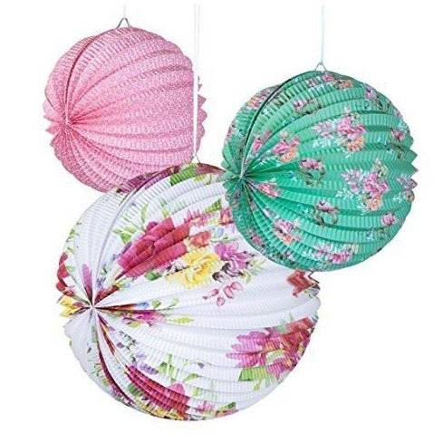 Talking Tables Tea Party Paper Lanterns (3 Pack), Multicolored - Mhalaty