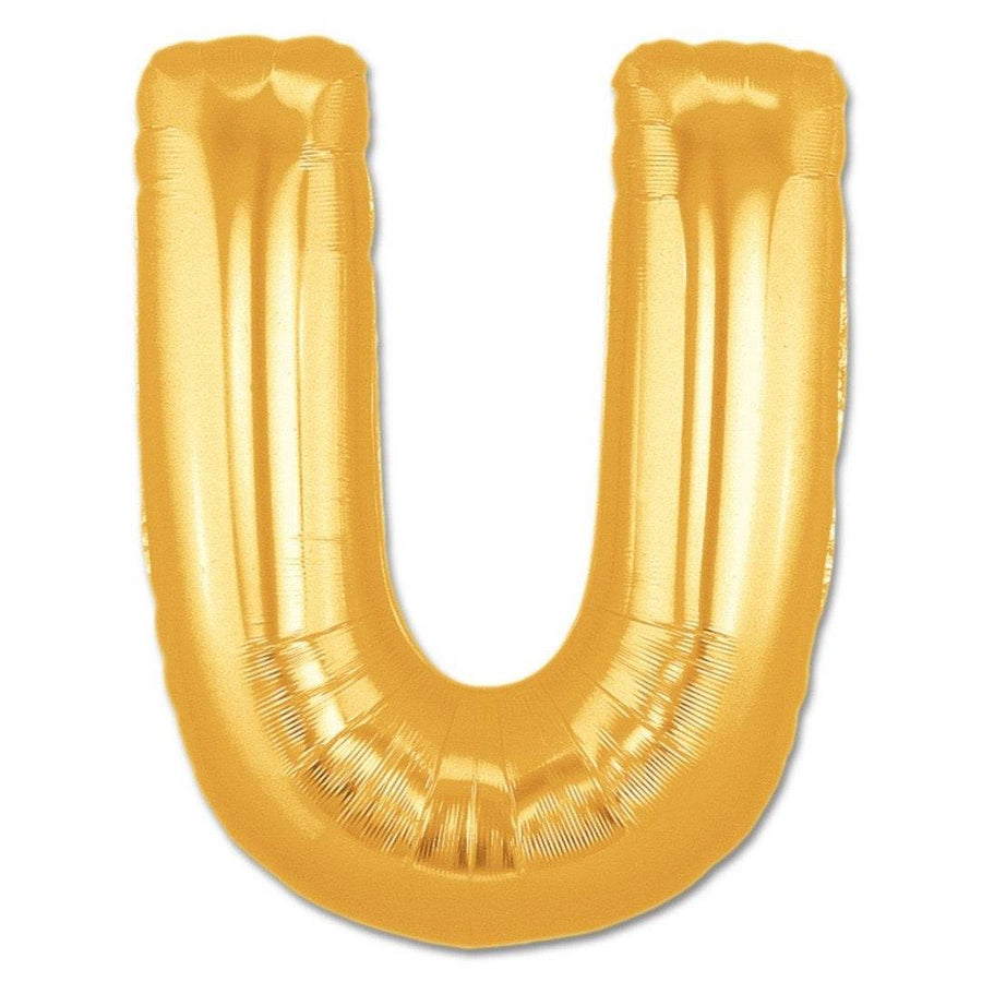 U Letter Giant Gold Balloon - 30 Inch - Mhalaty