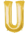 U Letter Gold Giant Foil Balloon 40 Inch - Mhalaty