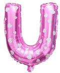 U Letter Pink Hearts Balloon - 16 Inch - Mhalaty