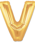 V Letter Giant Gold Balloon - 30 Inch - Mhalaty