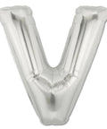 V Letter Giant Silver Balloon - 30 Inch - Mhalaty