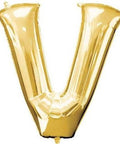 V Letter Gold Giant Foil Balloon 40 Inch - Mhalaty