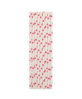 White & Fauschia Stars Paper Straws - Mhalaty