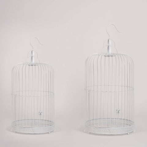 White Metal Birdcage Set - Mhalaty