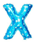 X Letter Blue Stars Balloon - 16 Inch - Mhalaty