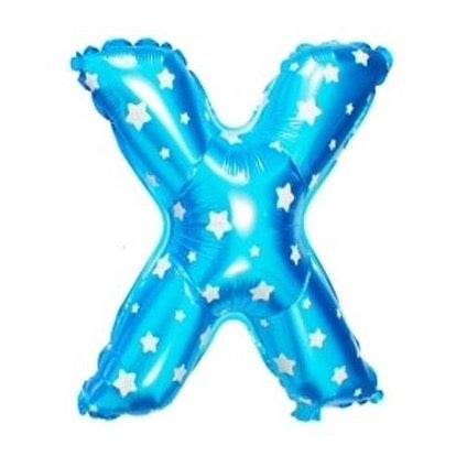 X Letter Blue Stars Balloon - 16 Inch X Letter Blue Stars Balloon - 16 Inch