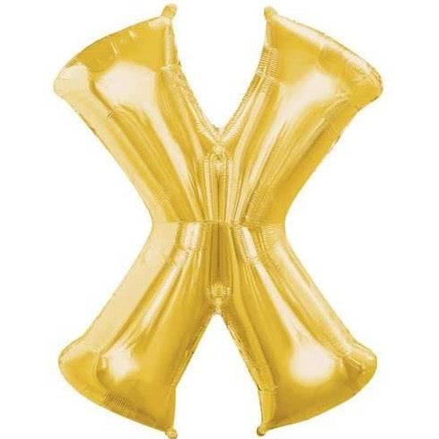 X Letter Gold Giant Foil Balloon 40 Inch - Mhalaty