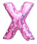 X Letter Pink Hearts Balloon - 16 Inch - Mhalaty