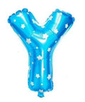 Y Letter Blue Stars Balloon - 16 Inch - Mhalaty