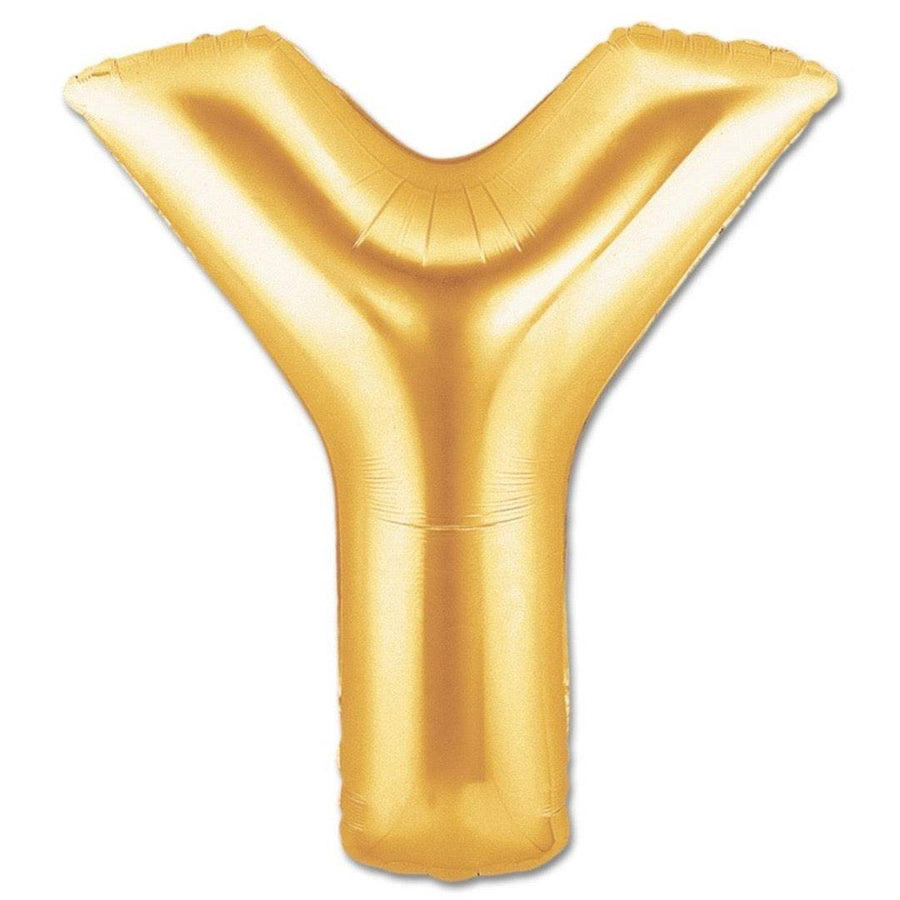 Y Letter Giant Gold Balloon - 30 Inch - Mhalaty