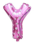 Y Letter Pink Hearts Balloon - 16 Inch - Mhalaty