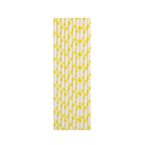 Yellow Polka Dots Paper Straws Yellow Polka Dots Paper Straws